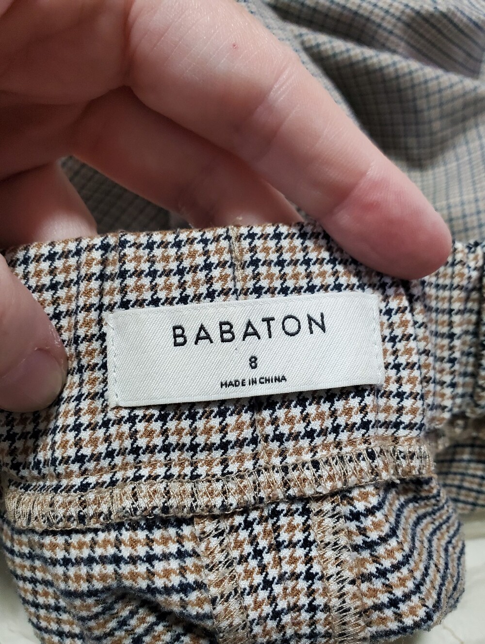 BABATON Conan 25" Cropped Pleated Dress Pants Houndstooth Sz 8 Pull-On Straight - Picture 9 of 13
